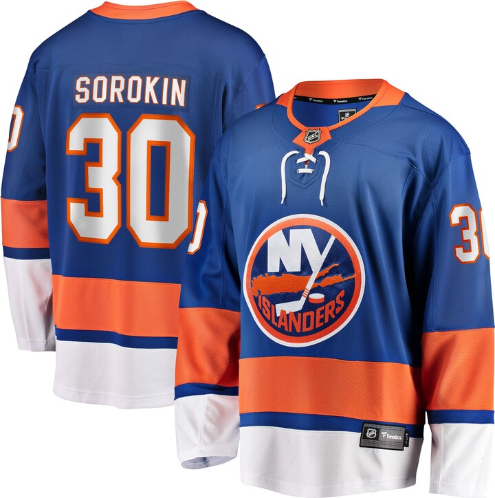 Fanatics NHL Adult New York Islanders Ilya Sorokin #30 Breakaway Home Replica Jersey, Men's, Small, Blue