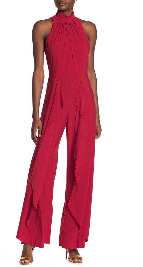 red jumpsuit halter neck