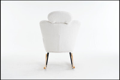 George Oliver Teddy Fabric Upholstered Nursery Rocking Glider Chair with High Backrest and Padded Seat for Ultimate Comfort