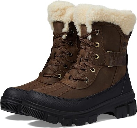 Sorel Tivolitm V Parc Waterproof Women's Snow Shoes Tobacco/Black : 10.5 B - Medium, Leather/Rubber