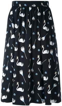 Markus Lupfer Swan Princess print 'Zoe' skirt