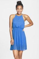 Thumbnail for your product : Everly Laser Cut Cutaway Shoulder Dress (Juniors)
