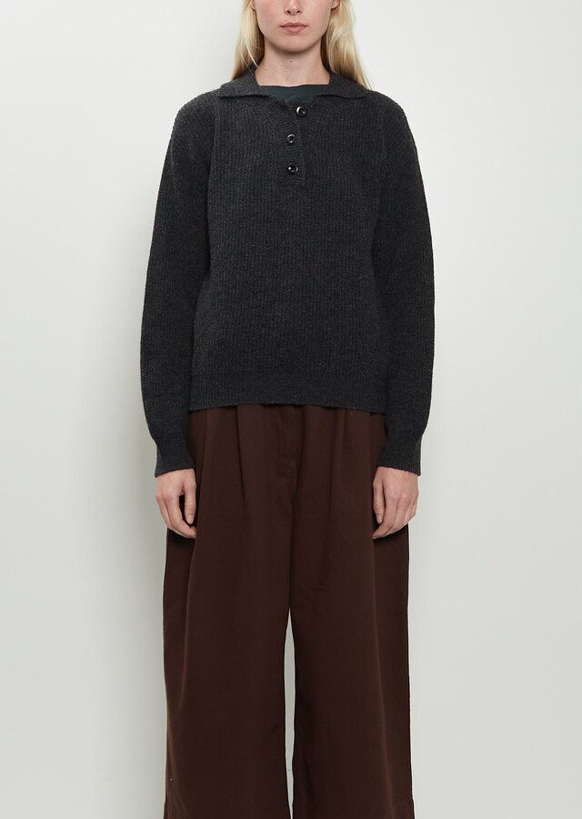 Mhl By Margaret Howell 3-Button Wool Polo