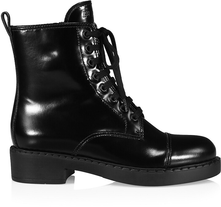 Cornwall Algebraïsch Verval Prada 38 Lace-Up Leather Combat Boots - ShopStyle