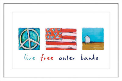 Marmont Hill 'Live Free Outer Banks' by Tori Campisi Framed Painting Print