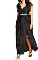 Thumbnail for your product : City Chic Plus Flirty Drape Maxi Dress