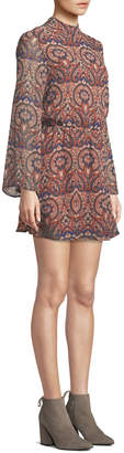 Cupcakes And Cashmere Malory Printed Tie-Back Short Dress