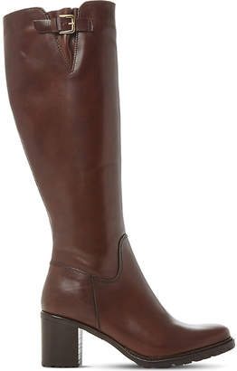 Dune Ladies Brown Classic Todd Cleated-Sole Leather Boots