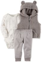 Thumbnail for your product : Carter's 3-Pc. Hooded Fleece Vest, Bodysuit and Pants Set, Baby Boys (0-24 months)