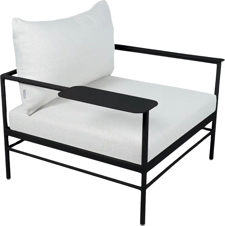 Fermob Rivage Low Armchair - Liquorice - Pearl Cushions