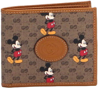 Gucci Brown GG Mickey Mouse Bifold Wallet - ShopStyle