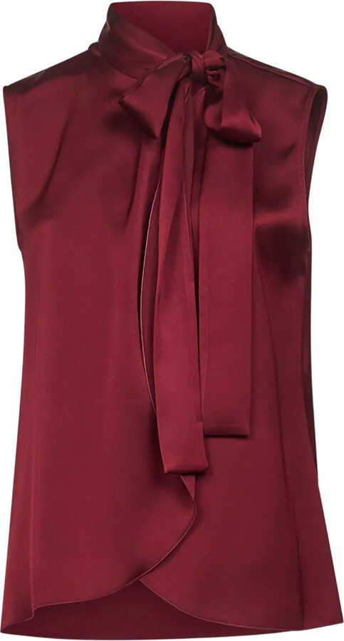 Blanca Vita Lavallière-Collar Sleeveless Top