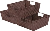 Thumbnail for your product : Sorbus Woven Strap Tote Baskets - Set of 3