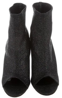 Jerome C. Rousseau Glitter Peep-Toe Ankle Boots w/ Tags