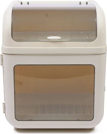 YIYIBYUSDishDryingRack2TierUtensilsOrganizerHolderwithLidCover