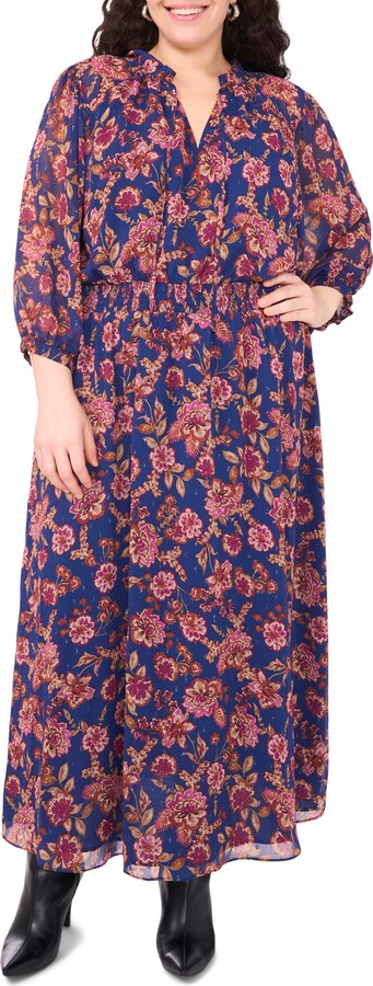 Vince Camuto Metallic Floral Maxi Dress