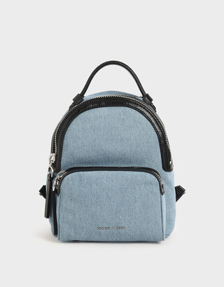 Charles & Keith Textured Double Zip Backpack