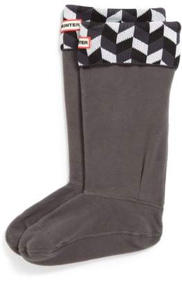 Hunter 'Geometric Dazzle' Original Tall Fleece Welly Socks