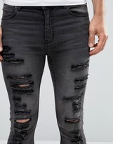 Thumbnail for your product : Cheap Monday Tight Slash Jeans Stretch Base Gray Extreme Rips