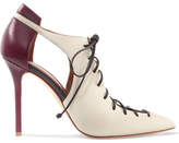 Thumbnail for your product : Malone Souliers Montana Cutout Two-tone Leather Pumps - Ivory