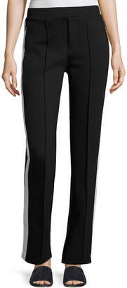 Moncler Stretch Jersey Side-Stripe Pants, Black
