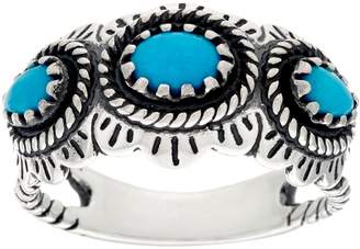 American West Sleeping Beauty Turquoise Sterling 3 Stone Ring