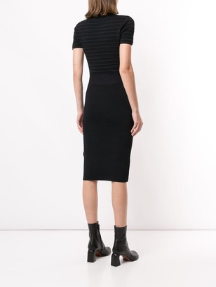 Emporio Armani Ribbed Knit Fitted Dress
