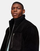 Thumbnail for your product : Topman borg jacket in black