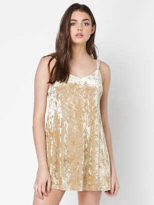 MinkPink Bonjour Slip Dress in Gold