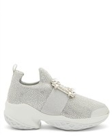 Thumbnail for your product : Roger Vivier Viv Run Crystal-embellished Buckled Trainers - Silver