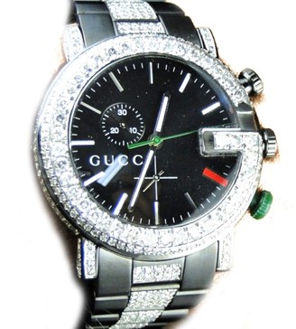 Gucci Ya101331 Sides And Band 9 Ct Diamond Mens Watch
