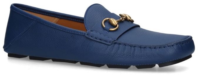 blue driving loafers