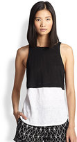 Thumbnail for your product : A.L.C. Luella Layered-Effect Linen Jersey Tank