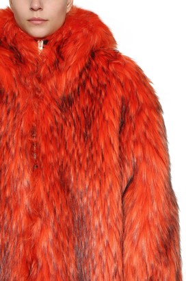 Byblos Long Hooded Faux Fur Coat