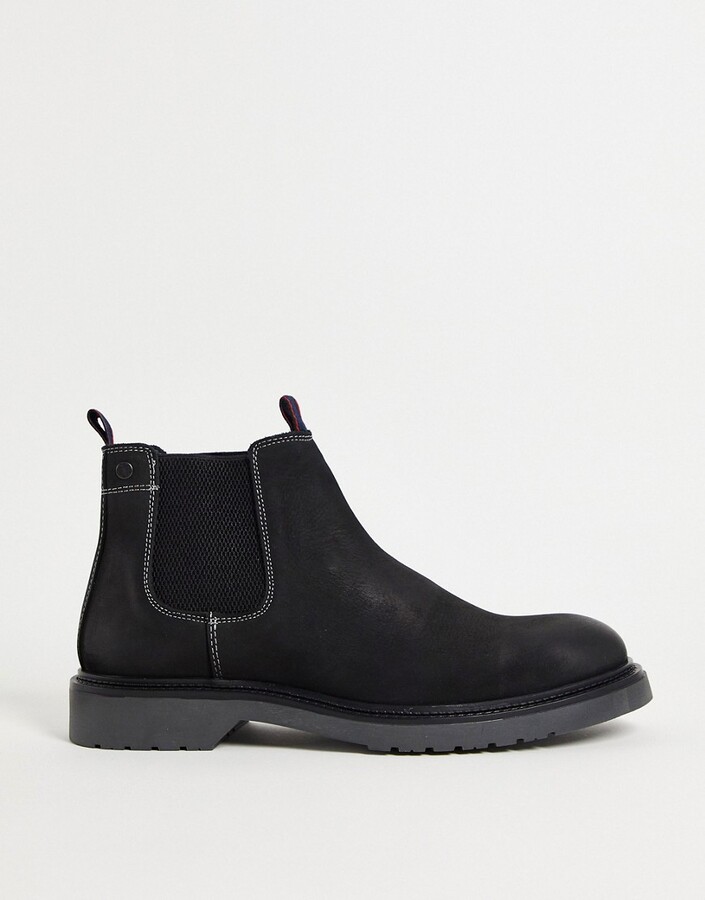 Jack and Jones pull tap chelsea boots in black - ShopStyle