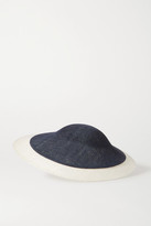 Thumbnail for your product : Philip Treacy Two-tone Sinamay Straw Hat - Navy