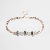 Thumbnail for your product : River Island Womens Gold tone faux pearl and gem choker