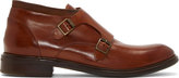 Thumbnail for your product : Paul Smith Tan Leather Monk Strap Shoes