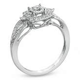 Thumbnail for your product : Zales 1/3 CT. T.W. Diamond Square Frame Fashion Ring in Sterling Silver