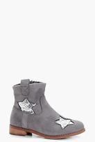 Thumbnail for your product : boohoo Womens Girls Star Detail Flat Boot