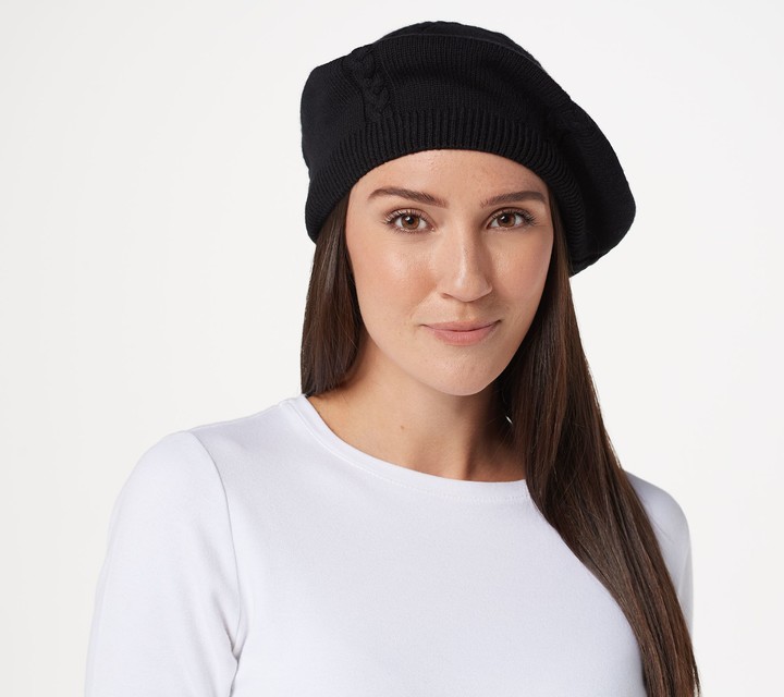 Women With Control Attitudes by Renee Cable Knit Beret - ShopStyle Hats