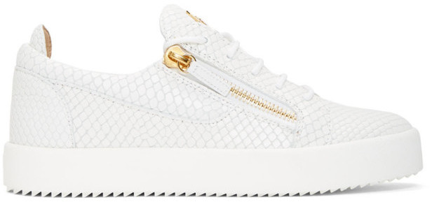 giuseppe zanotti white croc sneakers