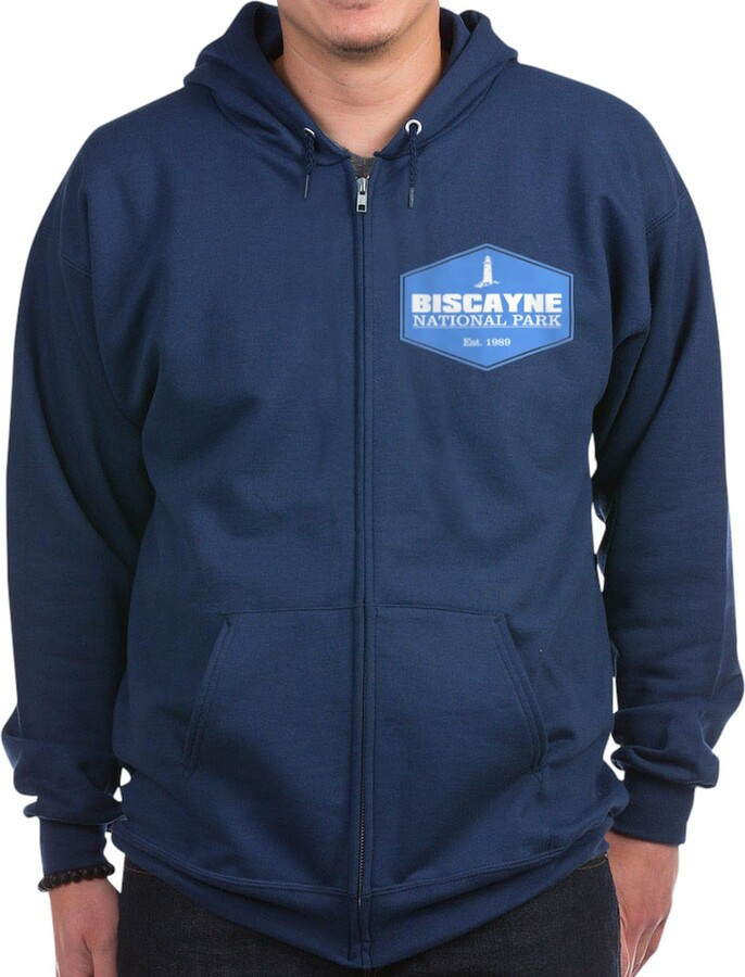 CafePress Biscayne NP 3 Sweatshirt Men's Dark Zip-Up Hoodie Sweatshirt Navy