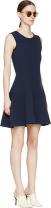 Thom Browne Navy Woven Circle Skirt Dress