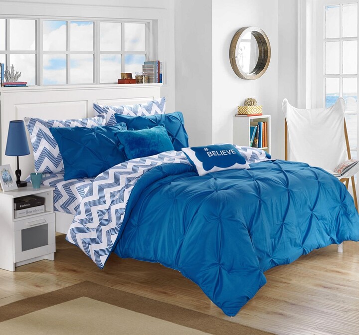 Twin Comforter Sets The World S, Mainstays Watercolor Chevron Bed In A Bag Bedding