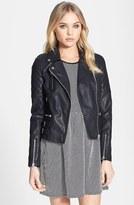 Thumbnail for your product : Topshop 'Wylde' Faux Leather Biker Jacket