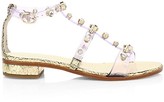 Thumbnail for your product : Sophia Webster Dina Embellished Vinyl & Metallic Leather T-Strap Sandals