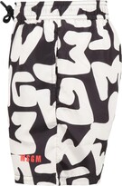 Thumbnail for your product : MSGM Black Swim Trunks For Boy With Ivory Logo