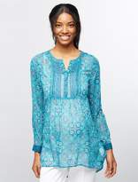 Thumbnail for your product : A Pea in the Pod Printed Chiffon Maternity Tunic- Tile Print