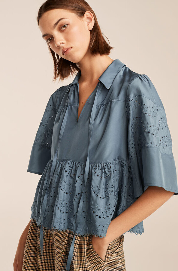 Eyelet Flutter Sleeve Top | Shop the world's largest collection of 